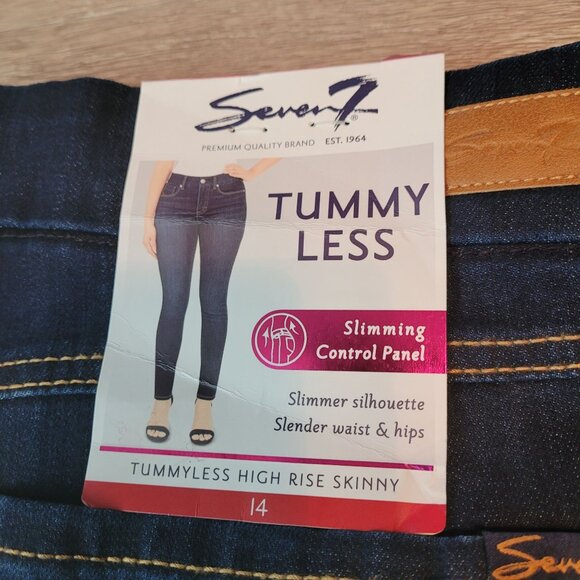 Seven7 Jeans Size 14 Tummyless High Rise Skinny Montreal Dark Wash NWT - Picture 4 of 13
